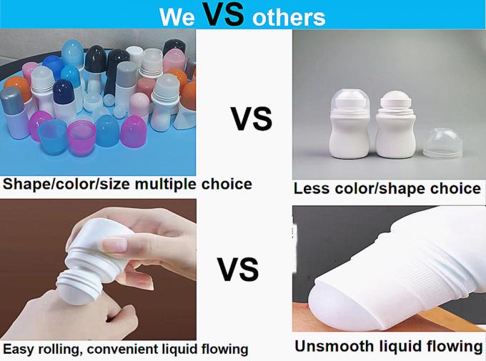 50ml HDPE Plastic Roll on Deodorant Bottle Roller Fragrant Body Bottle Plastic Roll on Antiperspirant Bottle