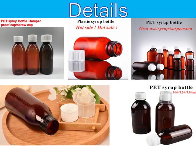 Hot Sale 100ml 120ml 150ml Pet Round Medicine Cough Syrup Bottle with CRC Caps