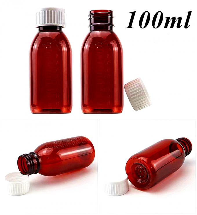 100ml 120ml 150ml Oral Liquid Pet Amber Empty Cough Syrup Bottle with Ropp Cap