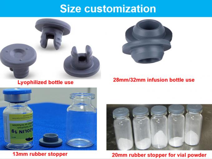 13mm 20mm 28mm Pharmaceutical Grade Silicone Borominated Rubber Stopper for Glass Injection Vial