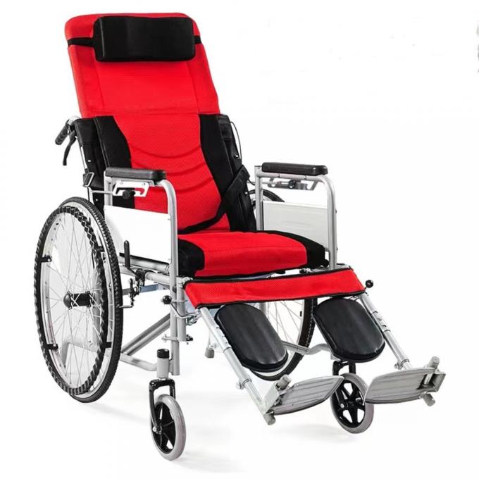 Hot Sale Manual Adjustable Lightweight Aluminum Alloy Toilet Foldable Wheelchair for Disabled People