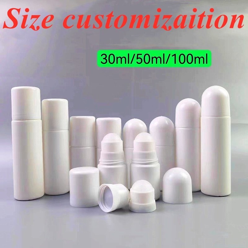 Curved Shape Round Bottom portable Black Lip Tint Roller Bottle Perfume Container palm body odor underarm Roll on bottle