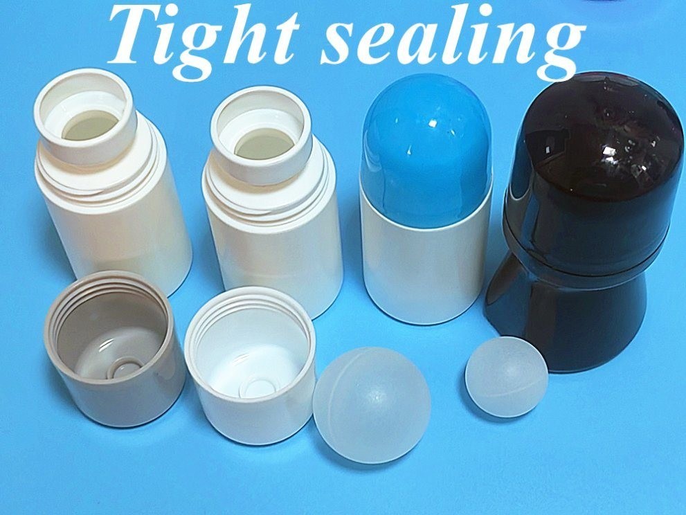 30 مل 50 مل 60 مل HDPE البلاستيكية لفة على زجاجة مزيل للاشمئزاز الزجاجة الفارغة زجاجة مزيل للاشمئزاز حاوية مع الكرة الدوارة