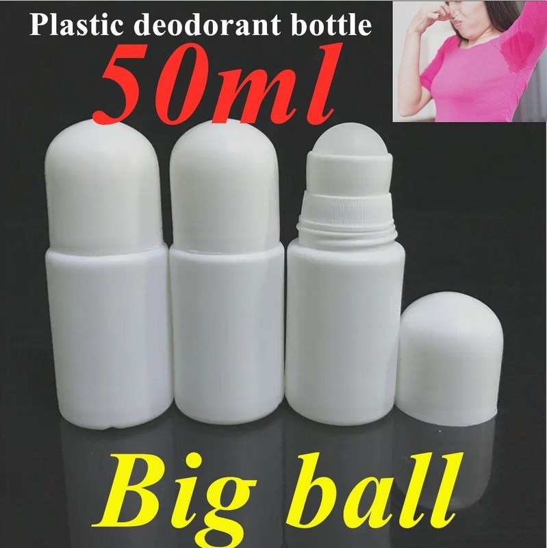 HDPE 30ml 50ml 60ml 100ml ملفات بلاستيكية على زجاجة بيضاء أسطوانية مستديرة مستديرة حاوية مزيل للشمع مع لفة على الكرة