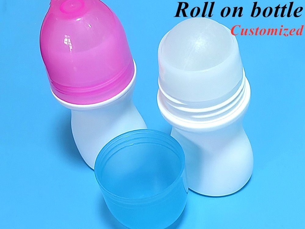 50 مل كرة رولي فارغة من نوع بي اي عطر الجسم الزجاجة مضادة للشفافية الزجاجة البلاستيكية الفارغة لفة على زجاجة مزيل للشم