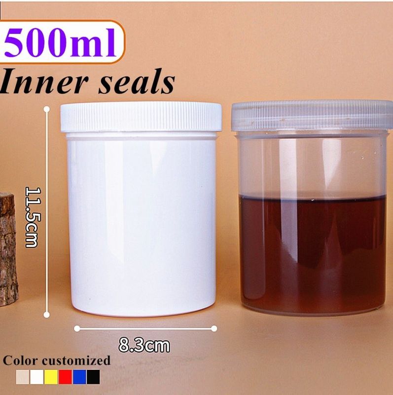 فم واسع 150g 250g 500g 1000g أبيض أسود أزرق مرطب الشفاه حاوية مسح فارغة مستديرة PP مرهم بلاستيكي وعاء تجميل