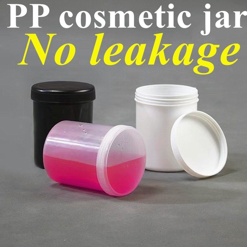 150 مل 250 مل 500 مل 1000 مل PP البلاستيكي الأبيض الفارغ الكريم اللون الكبير المرهم PP الجرة الزجاج التجميلي