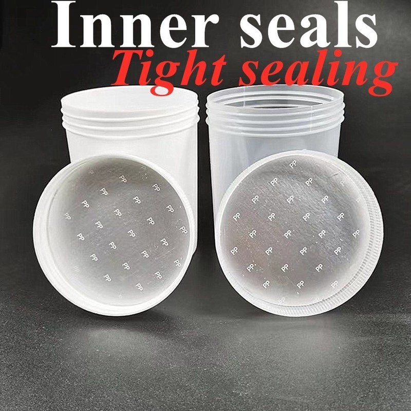 150 مل 250 مل 500 مل 1000 مل PP البلاستيكي الأبيض الفارغ الكريم اللون الكبير المرهم PP الجرة الزجاج التجميلي