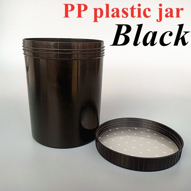 صديقة للبيئة أسود أبيض PP جرة تجميل 250g 500g 1000g كريم بلاستيكي جرة تجميل
