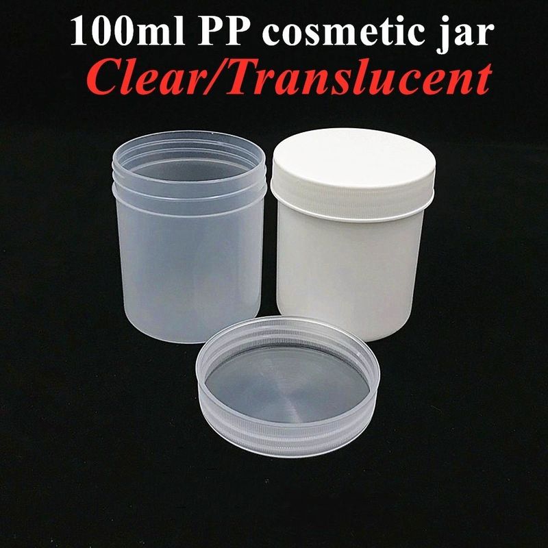 صديقة للبيئة أسود أبيض PP جرة تجميل 250g 500g 1000g كريم بلاستيكي جرة تجميل