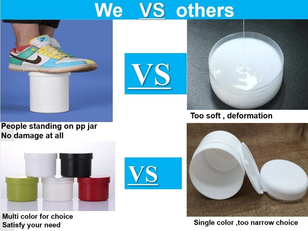 SGS 100ml 250ml 500ml 1000ml زجاجة تجميل PP زجاجة عينة تجميل حاويات مرهم زجاجة مع غطاء المسمار