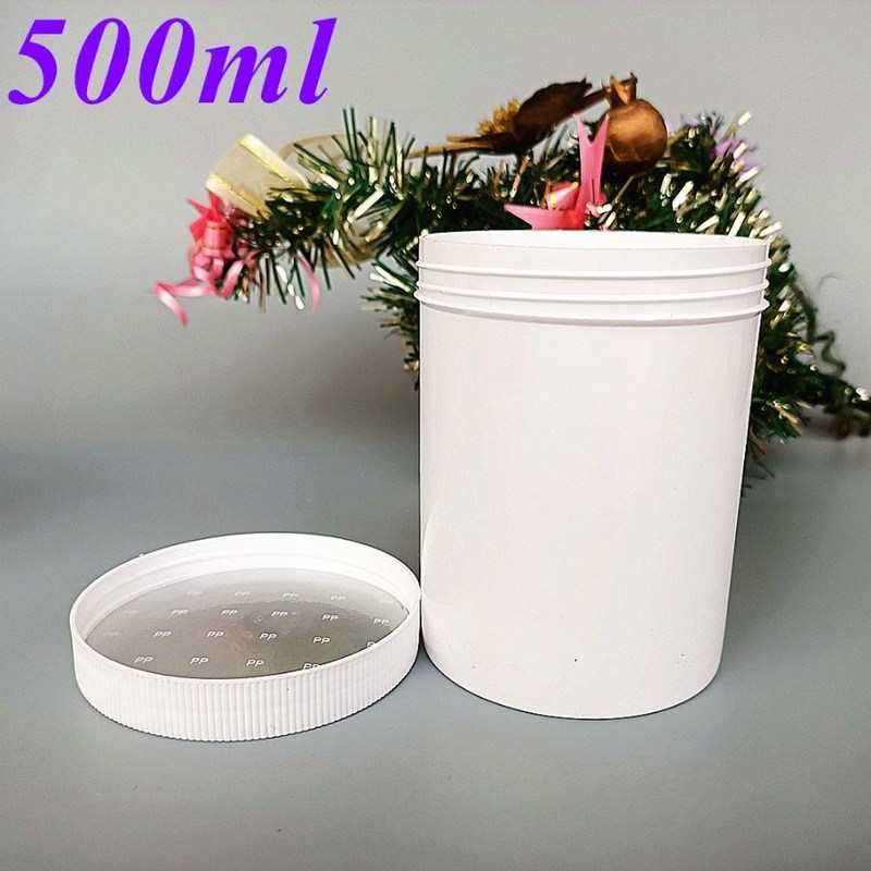 100 غرام 250 غرام 500 غرام جدار مزدوج أبيض أسود أزرق قنينة كريم PP مع غطاء المسمار كريم وجه تنظيف الشفاه قدم قنينة تجميل PP