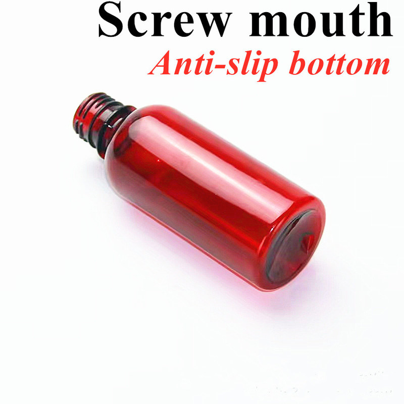 100 مل 120 مل 150 مل 200 مل أمبر مستديرة الصيدلانية الحيوانات الأليفة السائل الفموي شراب السعال الزجاجة البلاستيكية مع غطاء المسمار PP