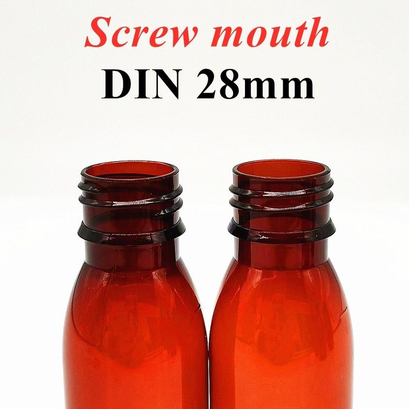 100 مل 120 مل 150 مل زجاجة طبية بلاستيكية بنية حيوانات أليفة فارغة مستديرة شفوية سائل حيوانات أليفة زجاجة شراب السعال البلاستيكي