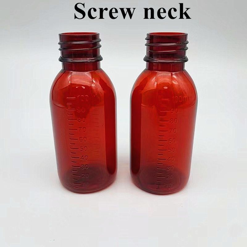 100 مل 120 مل من السائل الفموي للحيوانات الأليفة الحاوية لـ Amber Cough Syrup الحاوية Amber Empty Cough Syrup الزجاجة مع غطاء Ropp