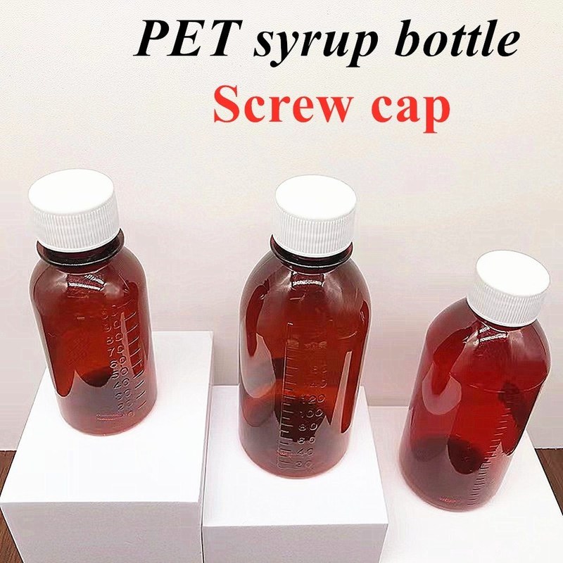 3 أوقية 4 أوقية 5 أوقية الحيوانات الأليفة الفارغة شراب السعال الزجاجة الفموية مسحوق تعليق سائل الزجاجة البلاستيكية مع غطاء مضاد للتلاعب