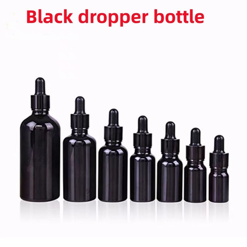بيع بالجملة رخيص 5ml 10ml 15ml 20ml 30ml 50ml خالي الزجاج الأسود الزيت الأساسي الزجاجات مع قطرة