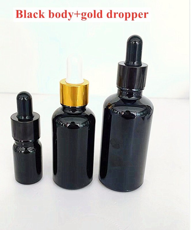 بيع بالجملة رخيص 5ml 10ml 15ml 20ml 30ml 50ml خالي الزجاج الأسود الزيت الأساسي الزجاجات مع قطرة