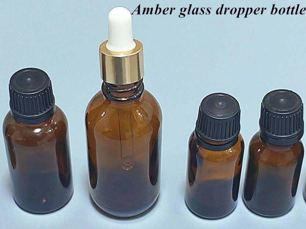 البيع الساخن الفارغة الفاخرة اللون البني اللون 10ml 15ml 20ml 30ml 50ml 60ml زجاج زيت أساسي زجاجي لحزمة المصل