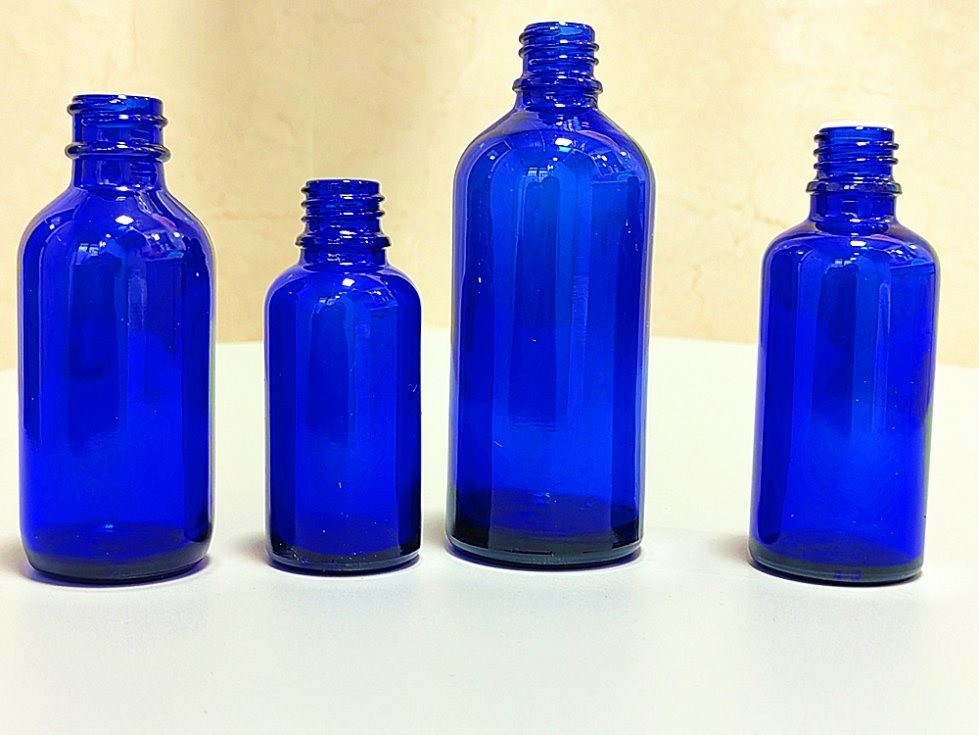 30 مل 50 مل 60 مل زجاجة تجميل صغيرة مستديرة فارغة زجاج زيت أساسي صاف أزرق زجاجة زجاجة زجاجة زجاجة زجاجة زجاجة زجاجة