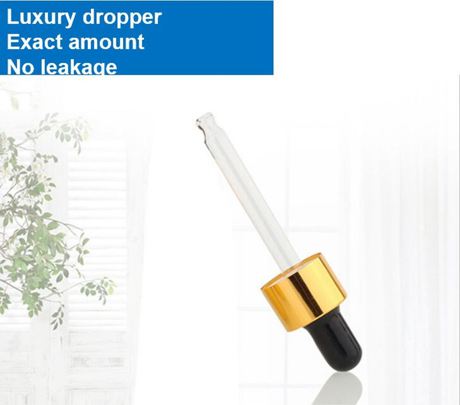 20 مل 30 مل 50 مل فارغة قابلة لإعادة الاستخدام التجميلية الذهبية حزمة مصل العناية بالبشرة الزيت الأساسي الزجاجية زجاجة قطرة