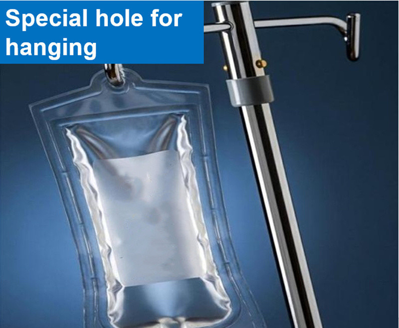 حقيبة التسريب الطبية الفارغة من البيك سي طبيعية المسالة الصوديوم كلوريد قطرات الحقيبة 100 مل 250 Cc 500cc حقيبة التسريب من البيك سي من منفذين IV