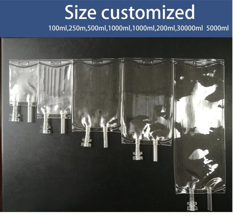 250 مل 500 مل 1000 مل كيس التسريب الطبي المستخدم لمرة واحدة من البيك سي IV كيس التسريب مع كيس ناعم واحد