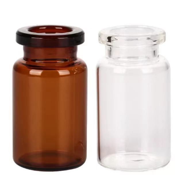 زجاجية عقيمة 5ml 7ml 10ml 20ml القارورة الزجاجية مع غطاء المطاط
