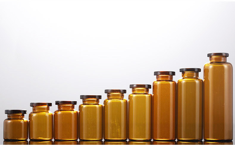 5 مل 7 مل زجاج بوروسيليكات صاف و بني زجاج أنبوبي لقاح مع غطاء بلاستيكي من الألومنيوم