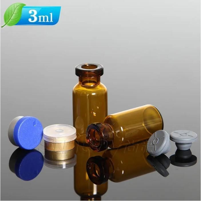 5 مل 7 مل زجاج بوروسيليكات صاف و بني زجاج أنبوبي لقاح مع غطاء بلاستيكي من الألومنيوم