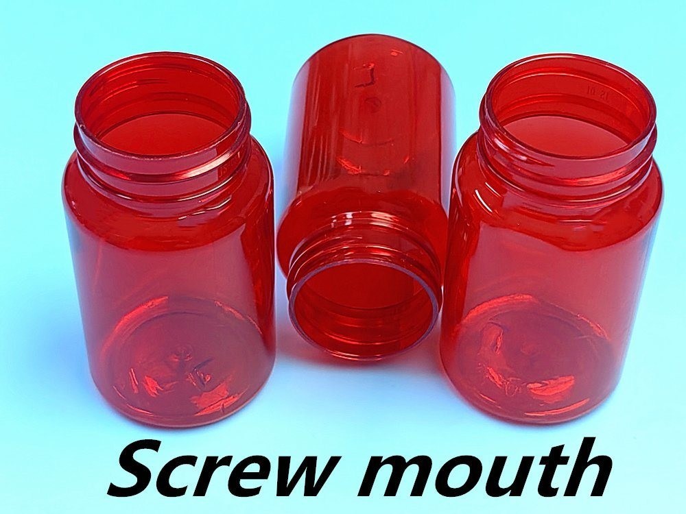 العناية الصحية الدواء حبوب منع الحمل الزجاجة 100 مل الكبسولة البلاستيكية الحمراء من نوع بي تي التعبئة الطبية حبوب منع الحمل من نوع فيتامين الزجاجة مع غطاء المسمار