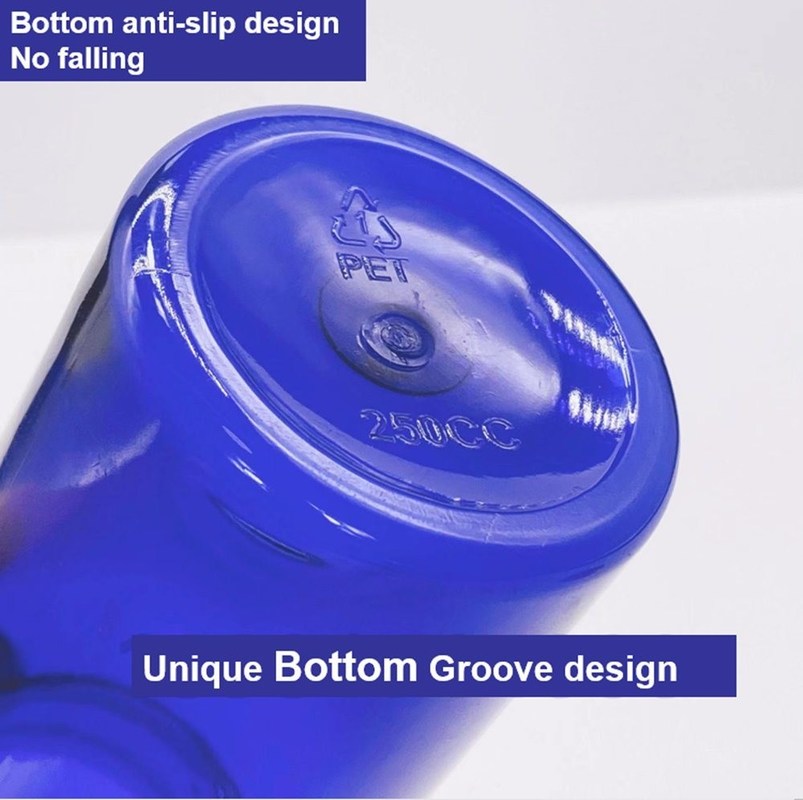 الصيدلة 100 مل 120 مل 175 مل حبوب بلاستيكية بي تي زرقاء كبسولة زجاجة الرعاية الصحية حبوب منع الحمل دواء زجاجة مع غطاء المسمار