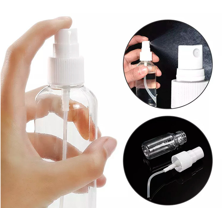 حجم السفر المحمول البلاستيك الفارغ الكحول زجاجة رشاش بي تي مطهر اليدين مطهر أبيض مضخة الجسم زجاجة رشاش بلاستيكي