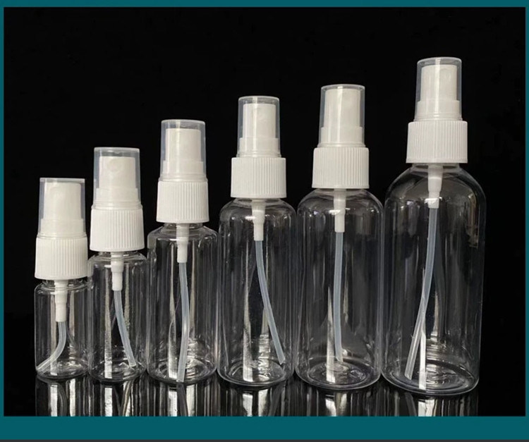 إعادة تعبئة الفارغ الأبيض الشفاف الرخيص الفارغ الشفاف 1 أوقية 50 مل 100 مل 120 مل الزجاجات البلاستيكية الكوزمية PET رذاذ الضباب