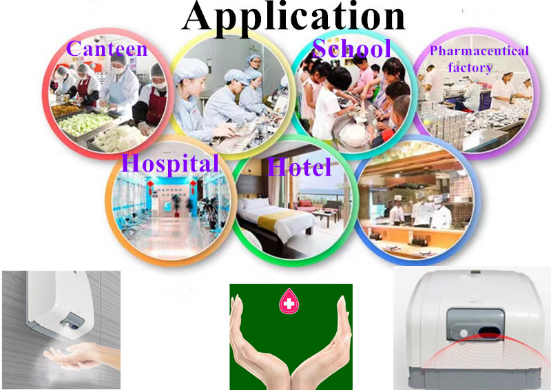 غرفة نظيفة مستشفى فندق مدرسة مستشعر الأشعة تحت الحمراء رشاش الكحول أوتوماتيكي رشاش الكحول بدون لمس معقم اليدين