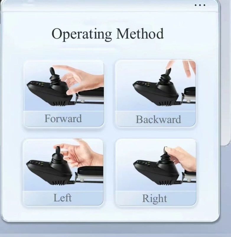 الكبار ذوي الإعاقة ذوي الإعاقة السفر المحمول خفيف الوزن قابلة للطي التحكم عن بعد الكرسي المتحرك الكهربائي مع التحكم بالعصا المتحركة