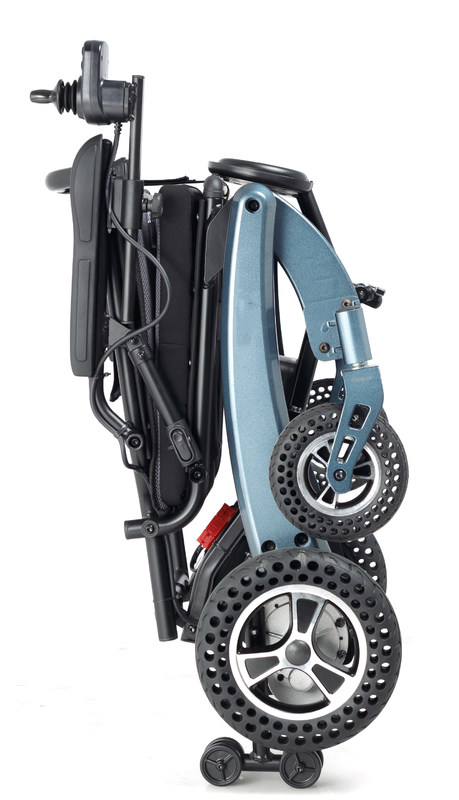 الكبار ذوي الإعاقة ذوي الإعاقة السفر المحمول خفيف الوزن قابلة للطي التحكم عن بعد الكرسي المتحرك الكهربائي مع التحكم بالعصا المتحركة