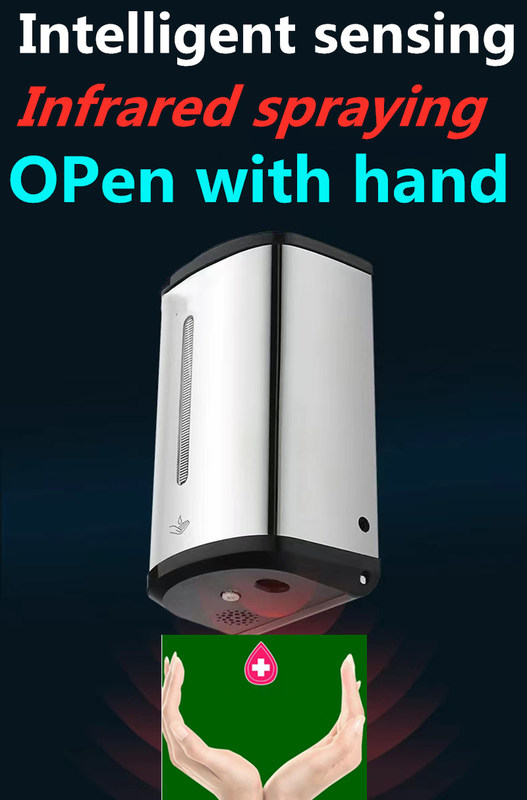 غرفة نظيفة حمام غسيل اليدين بدون لمس الفولاذ المقاوم للصدأ 304 أوتوماتيكي 800 مل جهاز استشعار صابون كحول رش مطهر اليدين